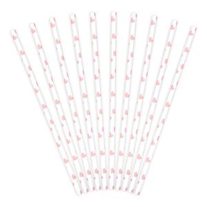 Light Pink Heart Straws 10pk