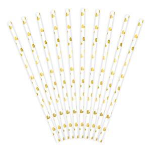 Internet only: Gold Heart Straws 10pk