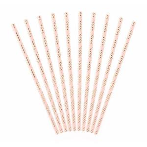 Light Pink & Gold Straws 10pk