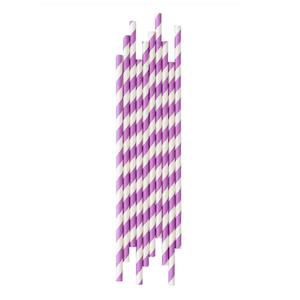 Internet only: Purple Striped Paper Straws 20pk