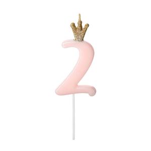 Internet only: Pink Number 2 Crown Candle