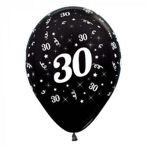 Black 30th Birthday Balloons