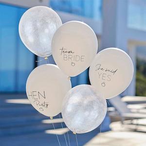 Silver, White & Nude Hen Party Balloon Bundle 5pk