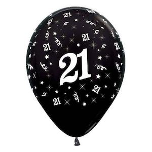 Black 21st Birthday Balloons