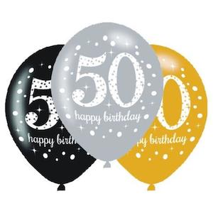 Sparkling 50th Birthday Balloons 6pk