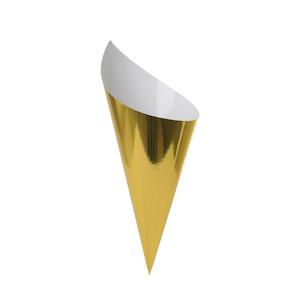 Metallic Gold Cones 10pk