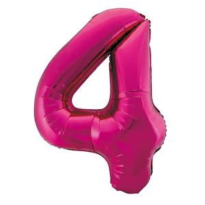 Hot Pink Giant Foil Number Balloon - 4