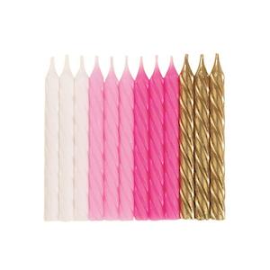 Pink Assorted Spiral Candles 24pk