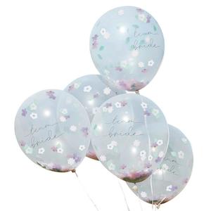 Internet only: Boho Floral Confetti Hen Party Balloons 5pk