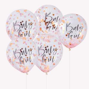 Baby Girl Pink Baby Shower Balloons 5pk