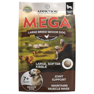 Addiction MEGA Chicken Large Breed Senior, Complete & Balanced Dry Dog Food 15kg