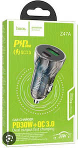 Hoco “Z47A" Transparent Discovery Edition” PD30W+QC3.0 set Car Charger