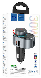 Telephone including mobile phone: HOCO E72 Car Charger with Wireless FM Transmitter