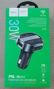 Telephone including mobile phone: HOCO in Car  Bluetooth FM Transmitter with Phone Mobile Fast Charging PD30w