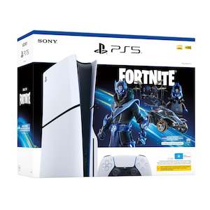 Telephone including mobile phone: Sony PS5 Slim 1TB with Disc Reader Console Fortnite Cobalt Star Bundle