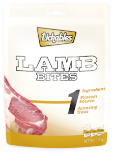 Wholesaling, all products (excluding storage and handling of goods): LICKABLES 1 LAMB BITES 100G