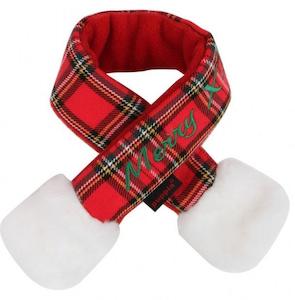 Santa Scarf Checkered Red Med