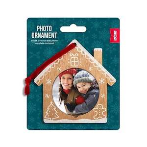 Wooden Gingerbread House Photo Decoration