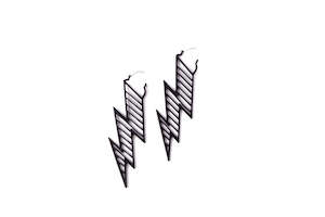 Henson Black Fashion Collection: Matte Black Lightning Bolt Hoops