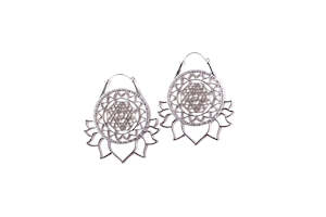 Mandala Lotus Flower Hoops