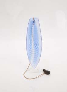 Cast Glass Purerehua - Cobalt on a Perspex Stand