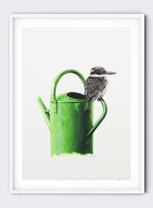 Kingfisher on Watering Can - Giclée Print