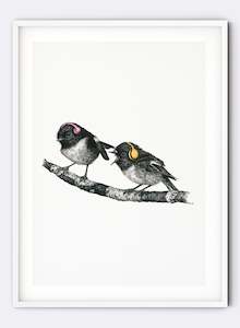 Tomtit w/ Headphones - Giclée Print