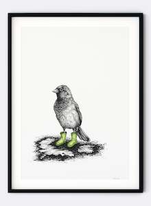 Art gallery: Sparrow In Gumboots - Giclée Print