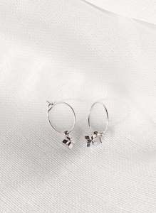 Micro Cross Hoop Earrings