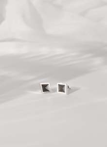 Black Diamond Studs - Sterling Silver