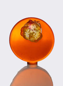 Large Botanical Sculpture - Orange with Hibiscus Flower