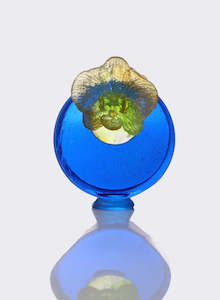 Art gallery: Small Botanical Sculpture - Blue with Orchid Flower