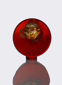 Medium Botanical Sculpture - Red with Hibiscus Flower