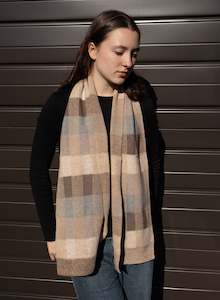 Scarf #29 - Beige Camel & Blues