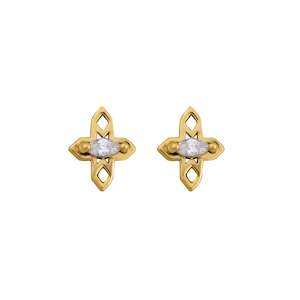 Lindi Kingi Design: A Dusting of Jewels - Tiny Cross Studs | Gold