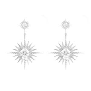 A Dusting of Jewels - Solar Earrings | Silver