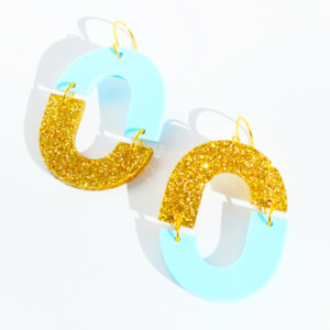 Jive Talking - Pale Blue/Gold Glitter