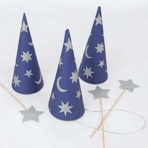 Wizard Party Hats & Wands (x 6)