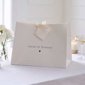 White Maid of Honour Gift Bag - Modern Luxe Wedding