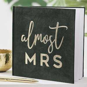 Almost Mrs Velvet Guest Book - Botanical Hen