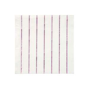 Metallic Pink Striped Napkins Small