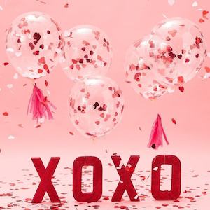 Confetti Hearts Balloons - Pack/5