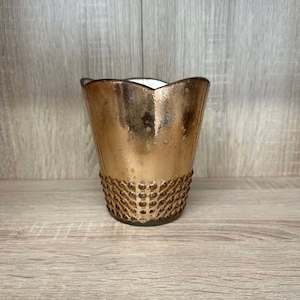 Dotted Mercury Glass Vase Rose Gold Medium - EX HIRE ITEM