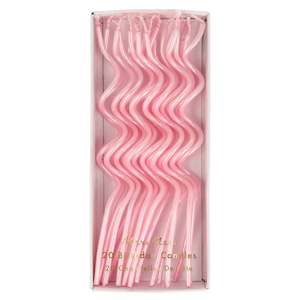 Swirly Birthday Candles - Pink