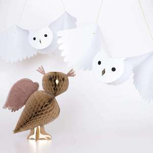 Honeycomb Owl Hanging Decorations (x 3)