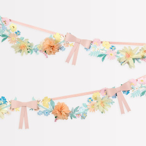 Spring Flower & Bow Garland