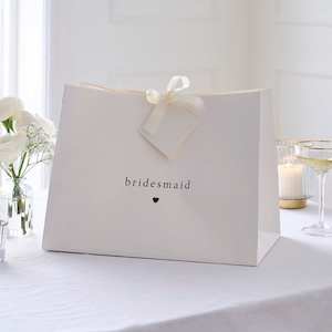 White Bridesmaid Gift Bag - Modern Luxe Wedding