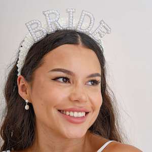 Pearl Embellished Bride Headband - Hen Party Additions