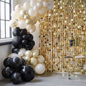 Black, Nude and Champagne Gold Balloon Arch Kit - Champagne Noir