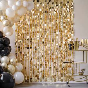 Champagne Gold Sequin Hanging Backdrop Decoration - Champagne Noir